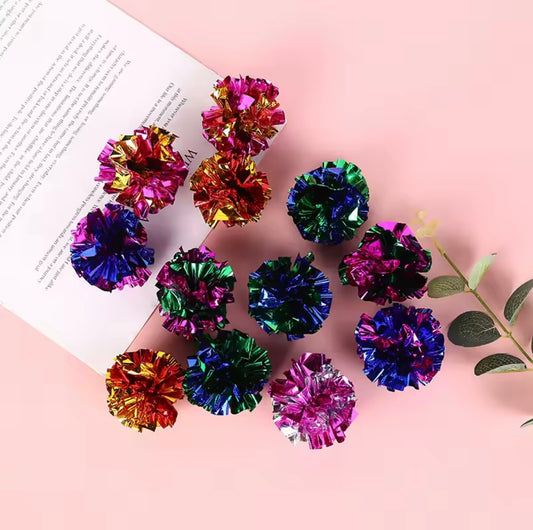 10 Pack Of Colourful Foil Balls