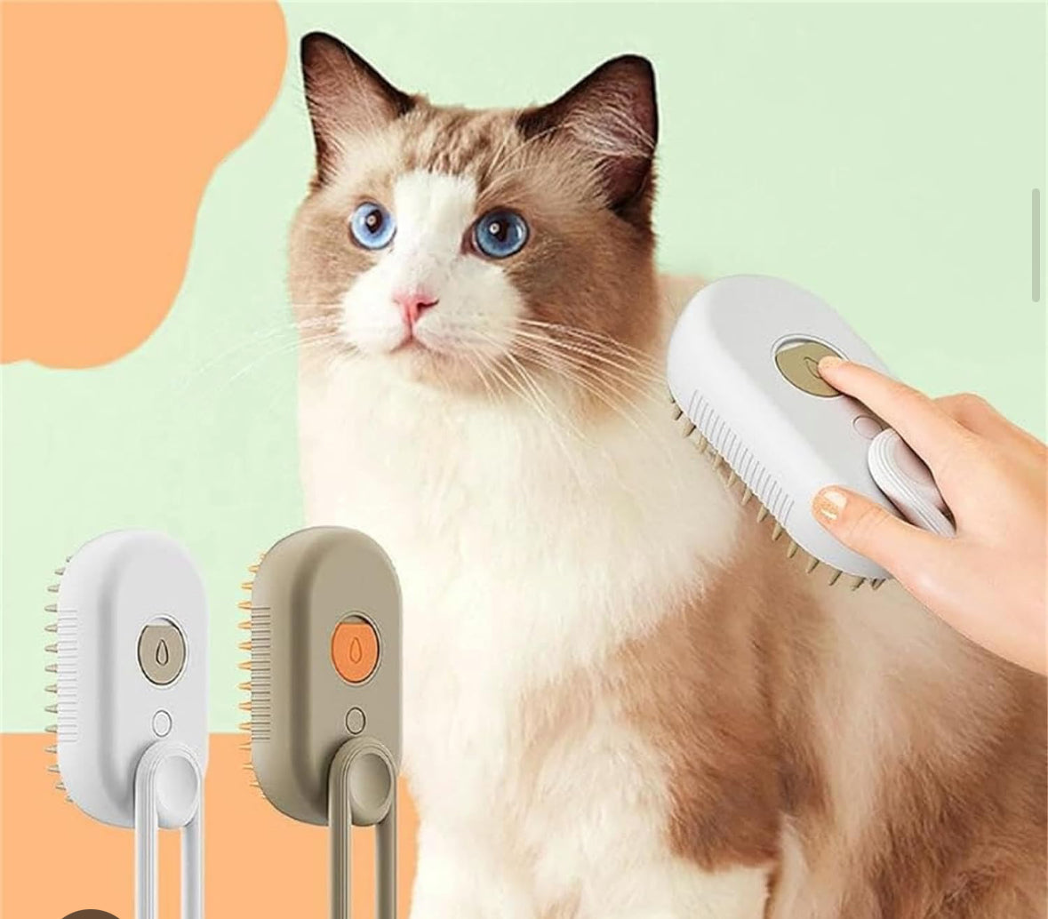 Electric Cat Steam Brush – 3-In-1 Pet Grooming Comb with Water Spray for Cats and Dogs, USB Rechargeable